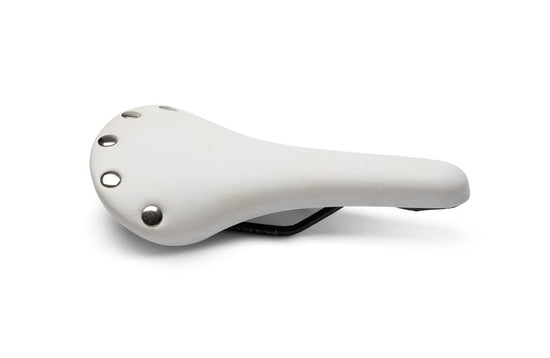 White leather bike saddle discount