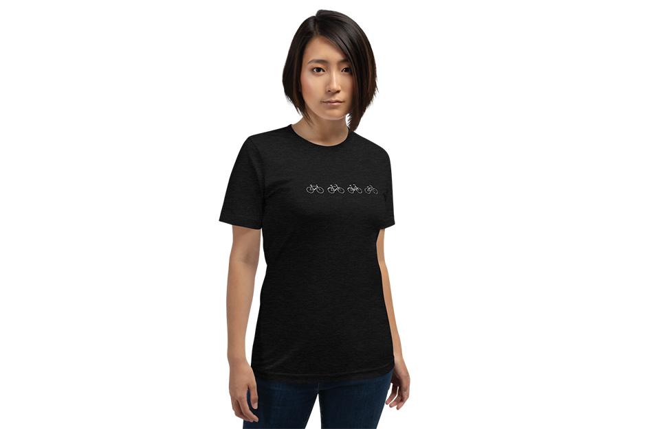 Lined Up - Womens Heather Black T-Shirt