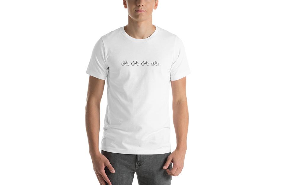 Lined Up - Mens White T-Shirt