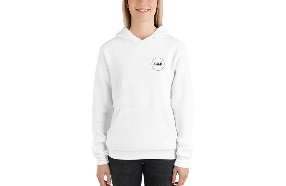 Load image into Gallery viewer, Solé Logo - Womens White Hoodie
